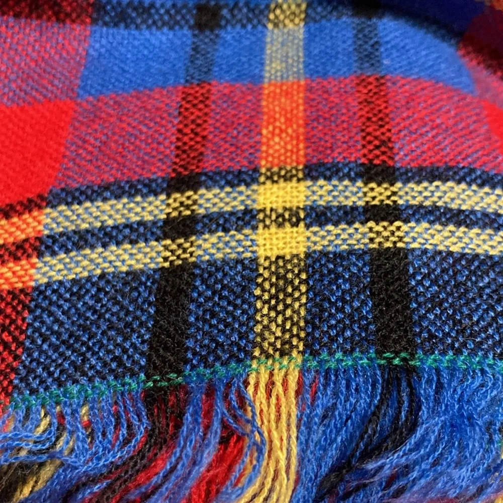 LANDS' END large plaid scarf EUC 0822